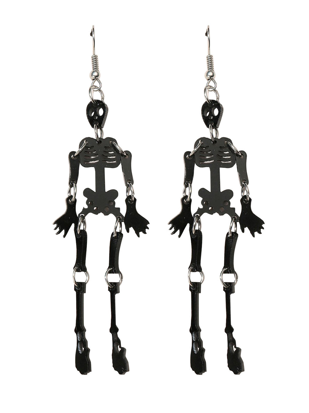 She adds this Halloween Black Skeleton Alloy Earrings and suddenly it&