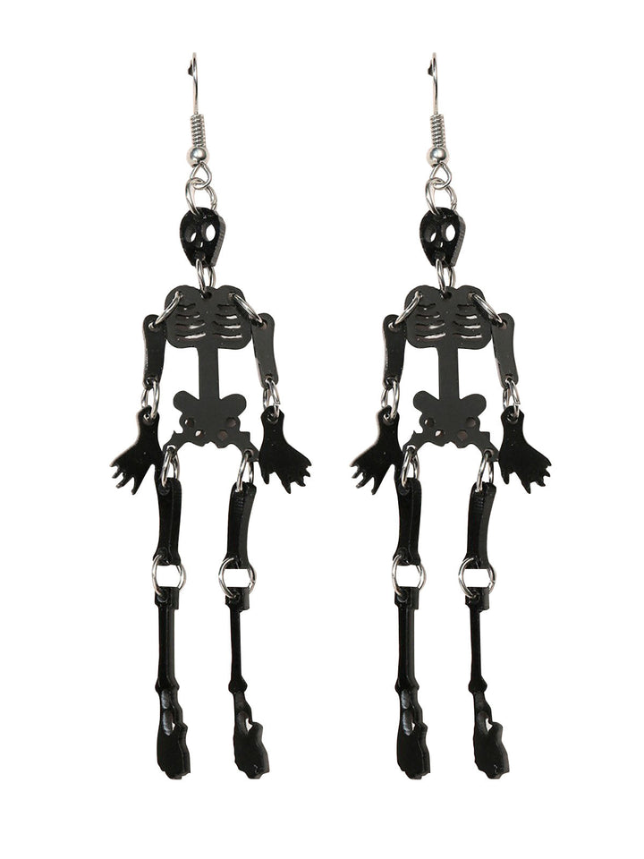 She adds this Halloween Black Skeleton Alloy Earrings and suddenly it&
