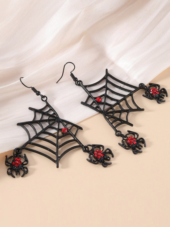 She adds this Halloween Black Spider Web Earrings and suddenly it&