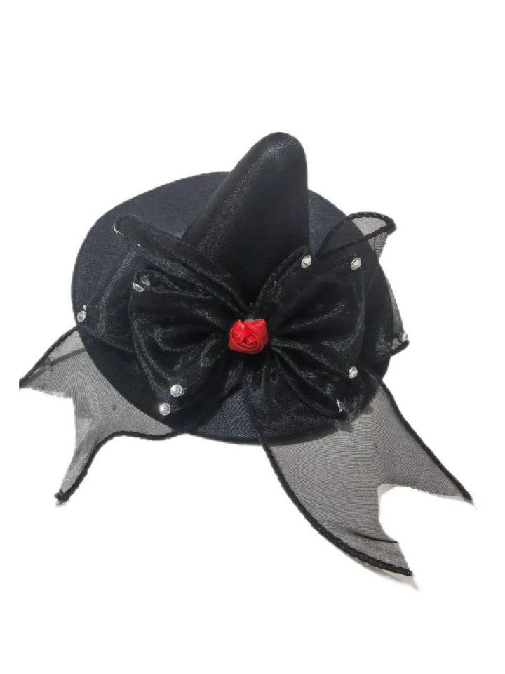 Halloween Bow Pointed Hat Hair Clip - vintage fashion, retro style