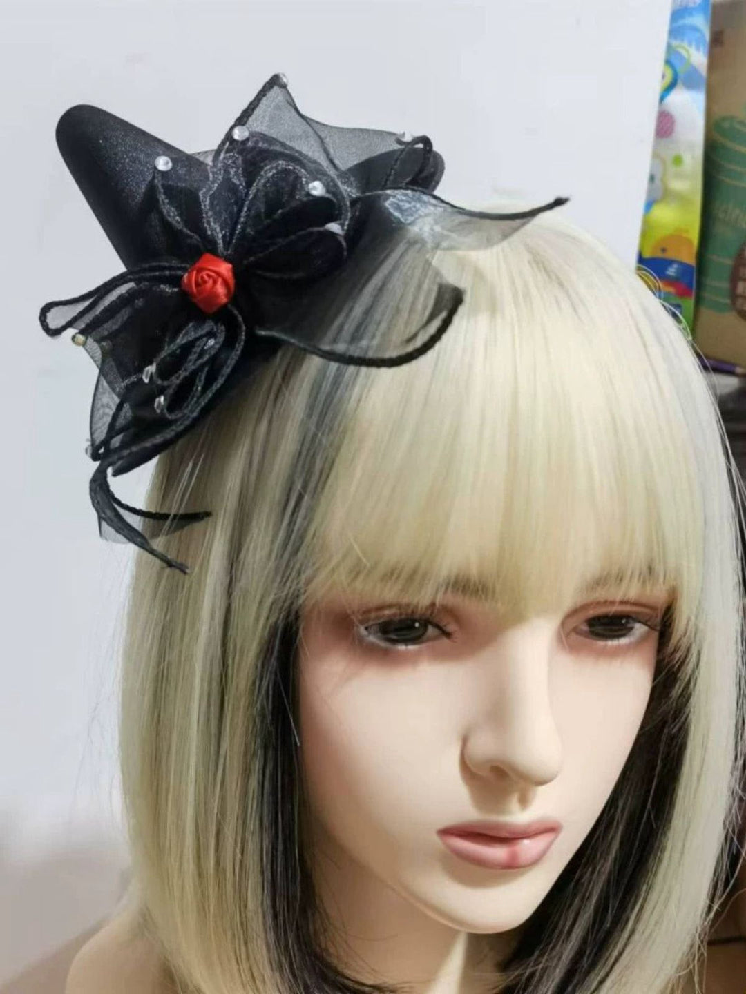 Halloween Bow Pointed Hat Hair Clip - vintage fashion, retro style