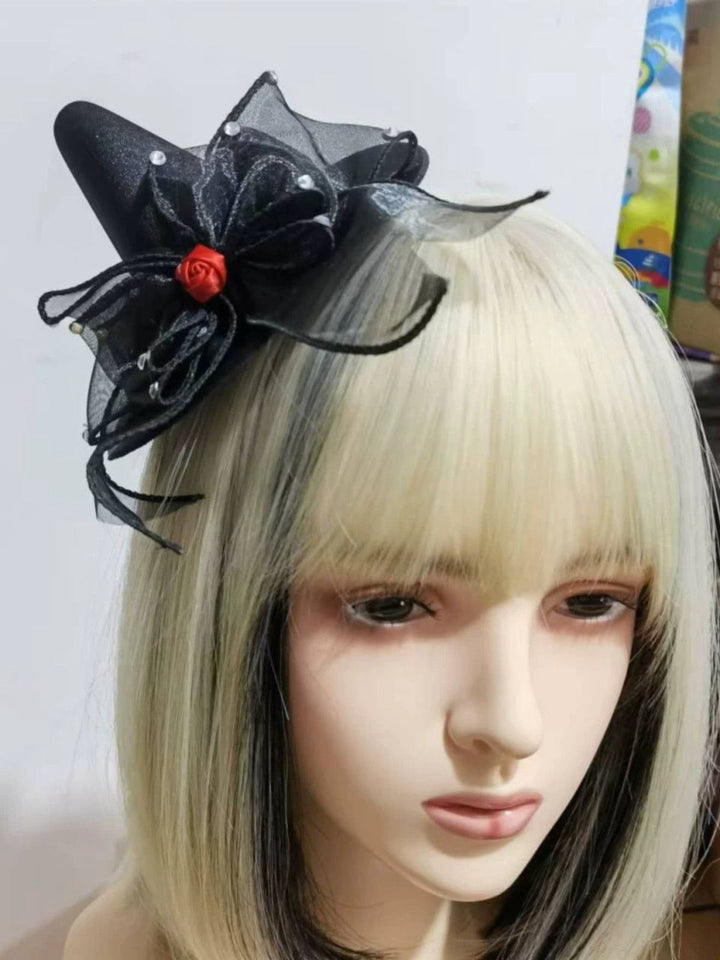 Halloween Bow Pointed Hat Hair Clip - vintage fashion, retro style