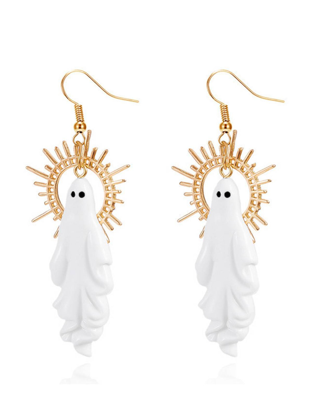 Halloween Ghost Sunburst Drop Earrings - vintage fashion, retro style