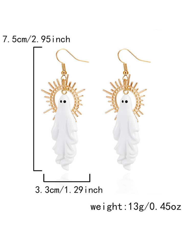 Halloween Ghost Sunburst Drop Earrings - vintage fashion, retro style