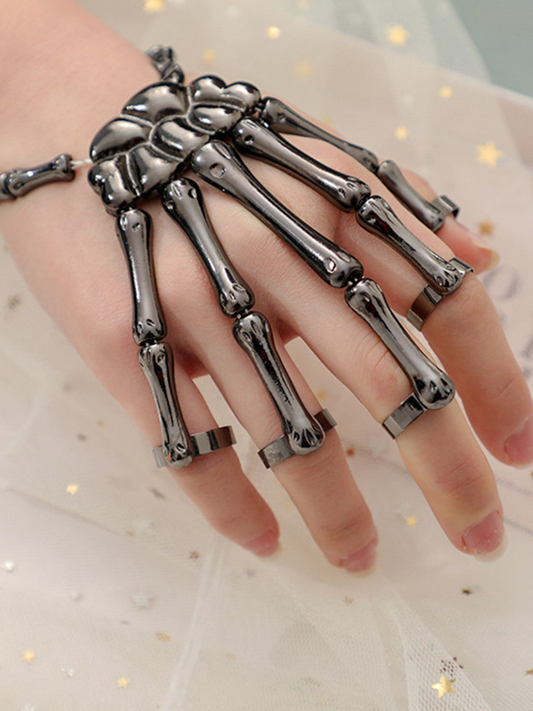 Halloween Punk Skull Ring Bracelet — vintage elegance for the modern woman