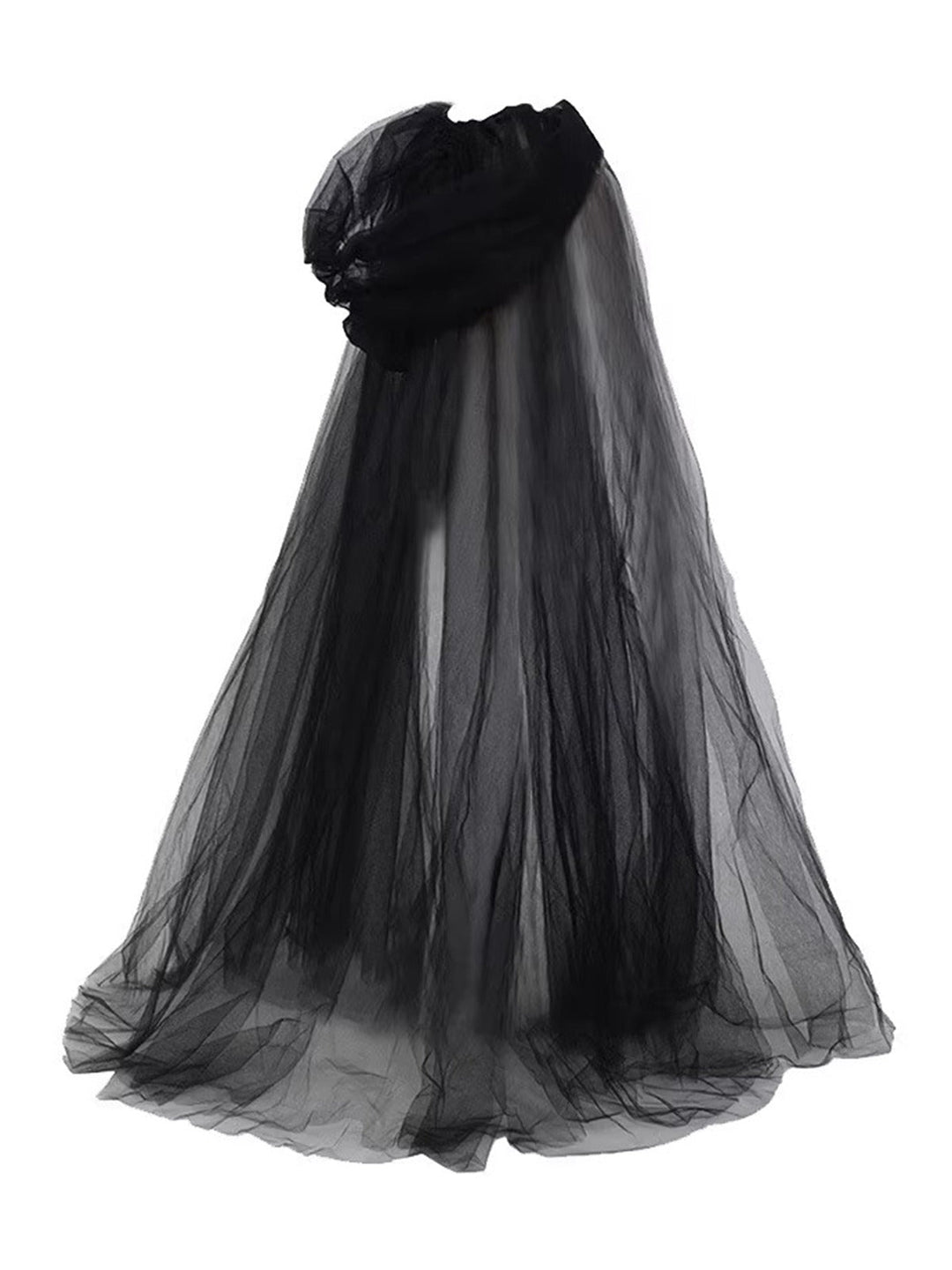 Halloween Retro Gothic Tulle Hooded Cape Cloak: 1950s tailoring for the woman who leads