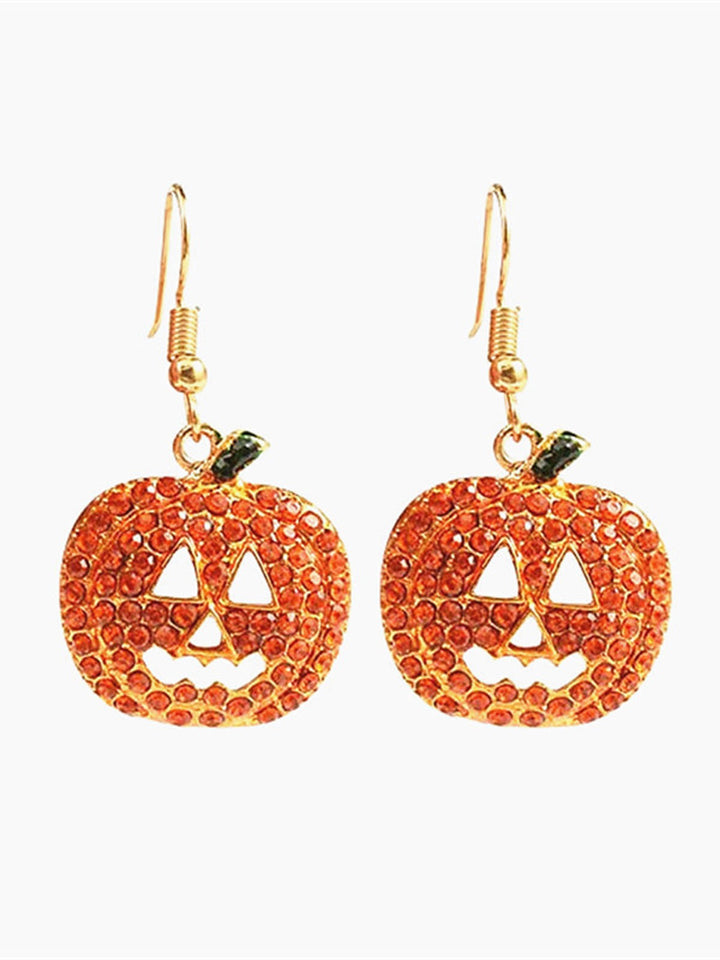 Halloween Rhinestones Grimace Pumpkin Earrings: vintage detail work for the woman who notices