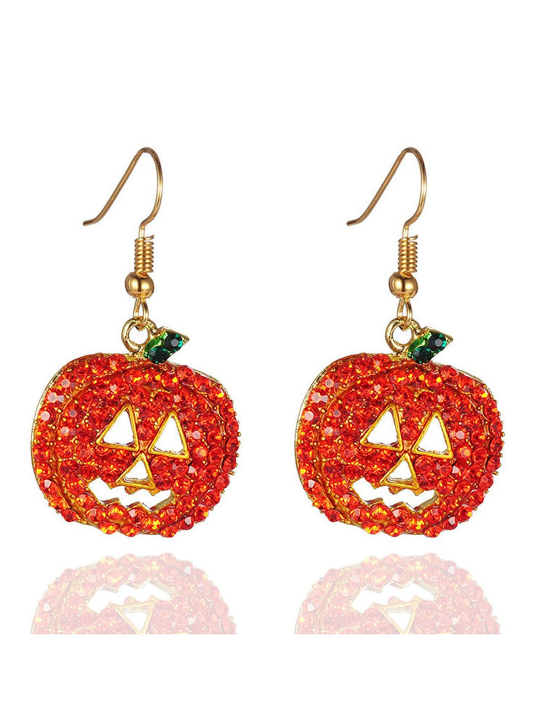 She adds this Halloween Rhinestones Grimace Pumpkin Earrings and suddenly it&