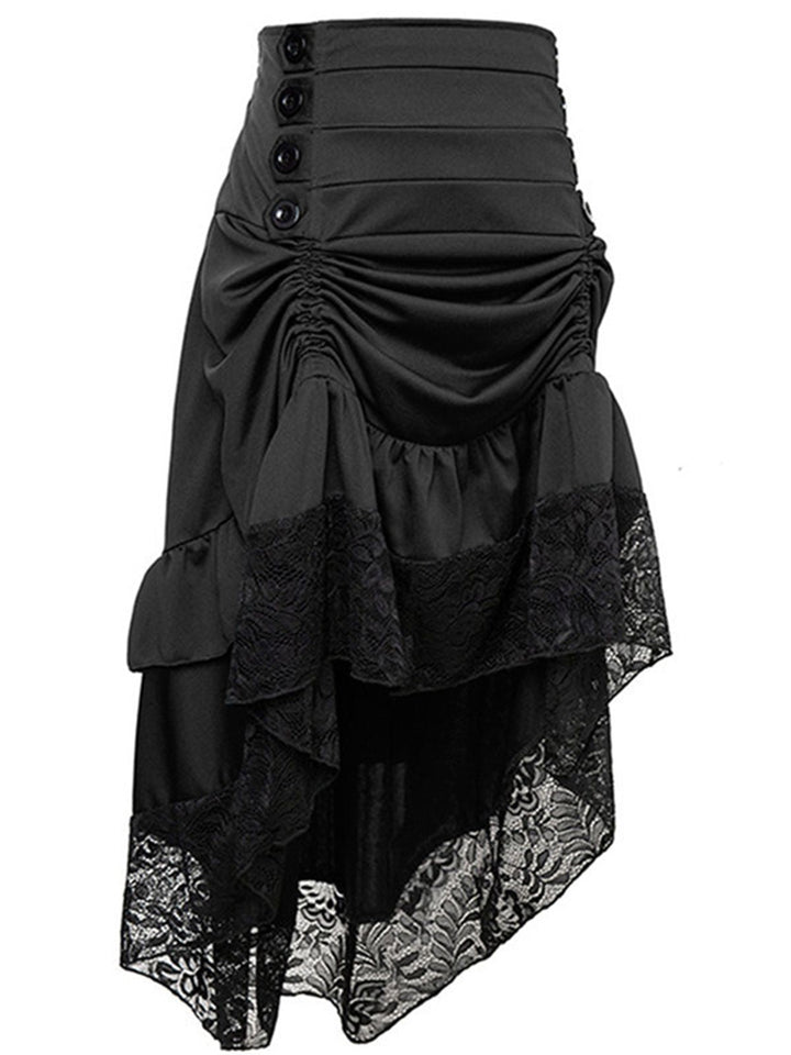 Halloween Solid Lace Gothic Ruffle Skirt: timeless style reimagined
