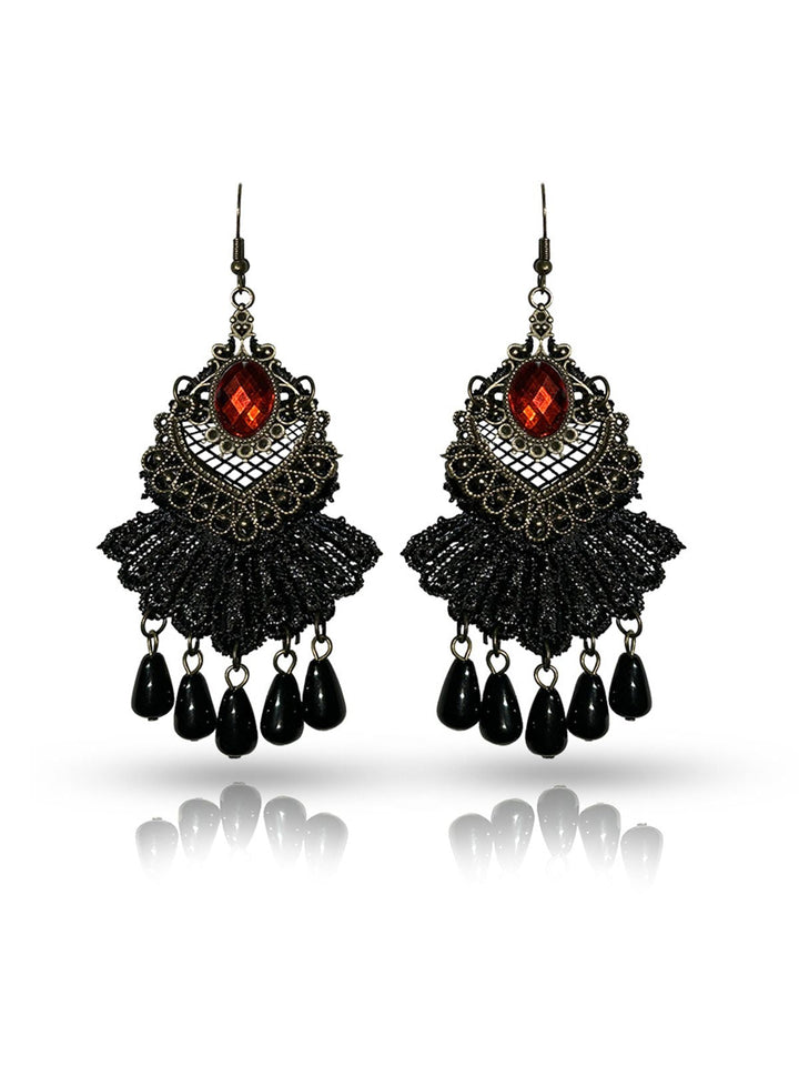 She adds this Halloween Vintage Beading Earrings and suddenly it&