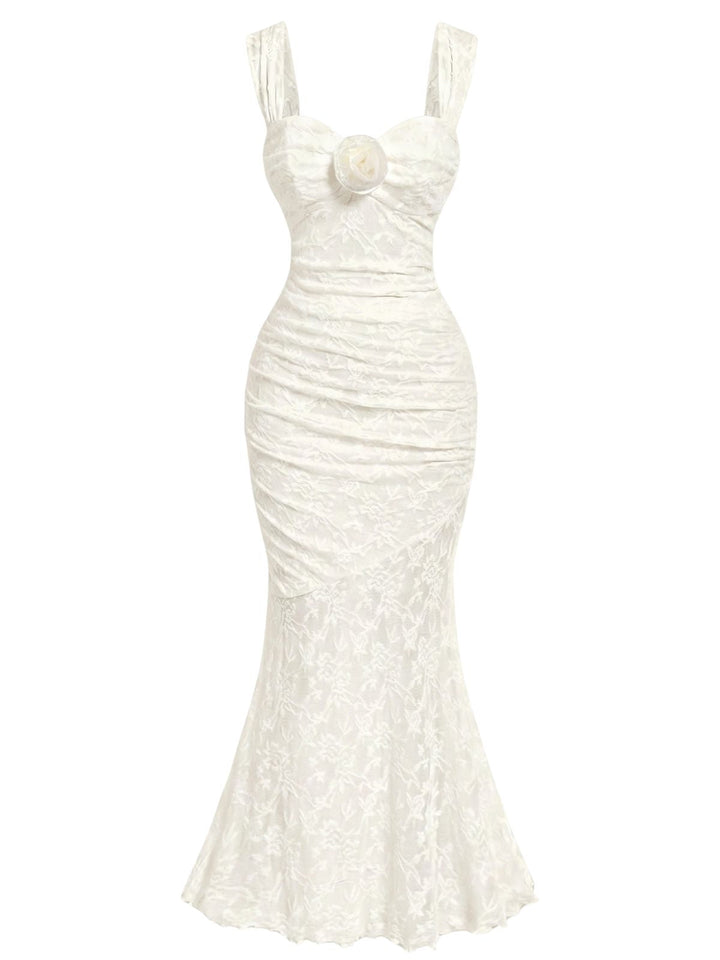 White Mermaid Bodycon Classic Dress 2