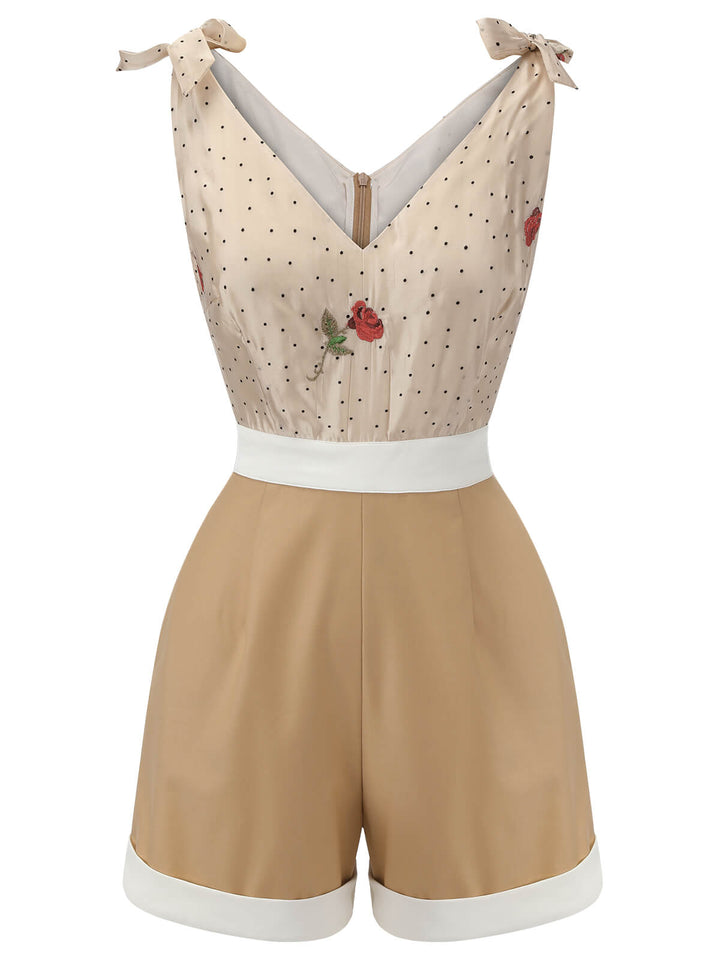 1950s Embroide VNeck Romper | 1950s | vintage romper, retro jumpsuit