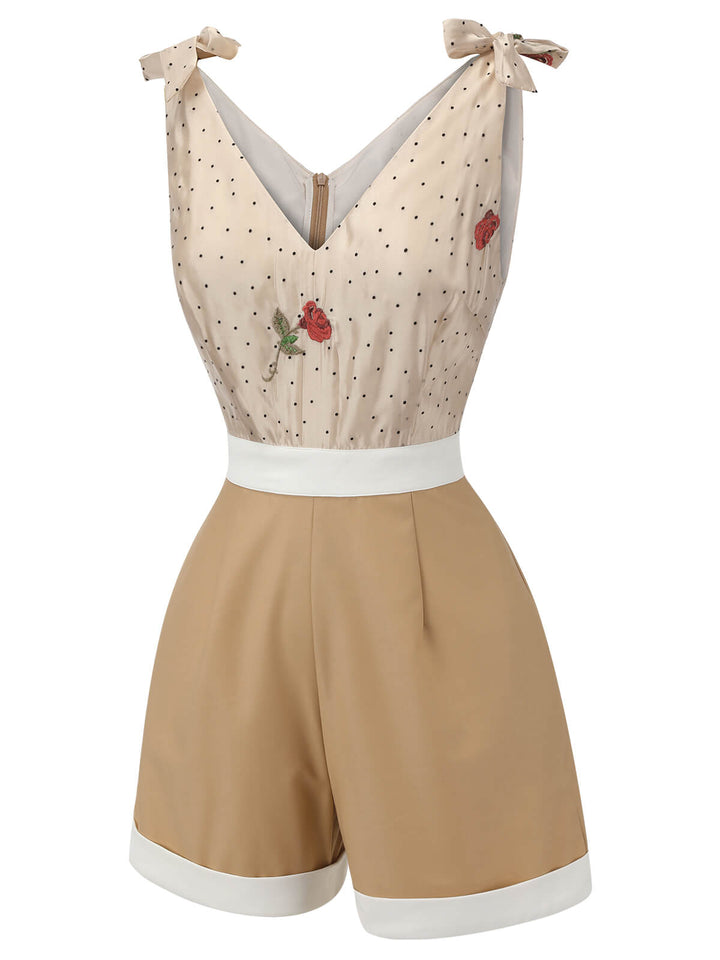 1950s Embroide VNeck Romper | 1950s | vintage romper, retro jumpsuit