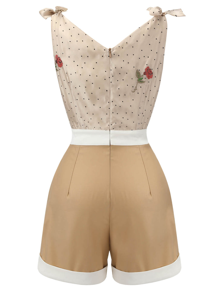 1950s Embroide VNeck Romper | 1950s | vintage romper, retro jumpsuit