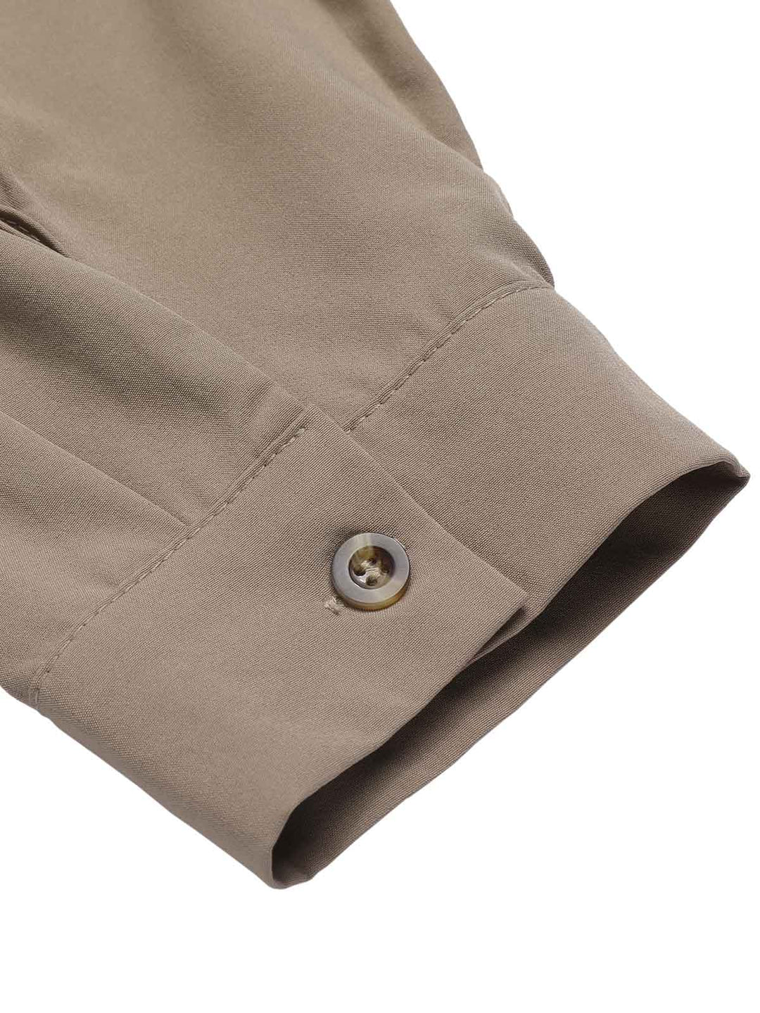Khaki 1960s Solid Fold Pleated Lapel Dress, vintage dress, retro fashion - perfect for women who love vintage and retro fashion