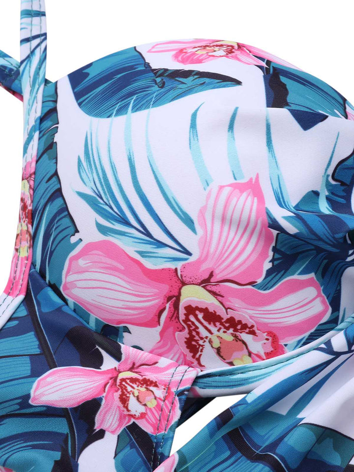 Lake Green 1930s Spaghetti Strap Floral Swimsuit — because 1930s glamour never goes out of style