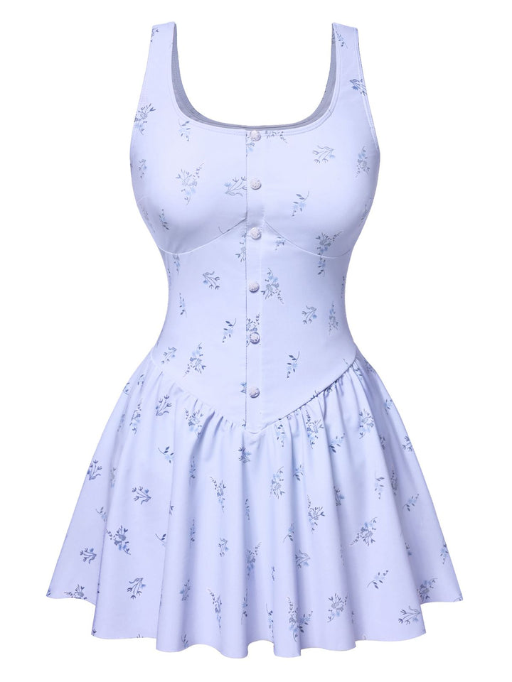 1940s Floral Button Swim Dress | 1940s | vintage dress, retro fashion