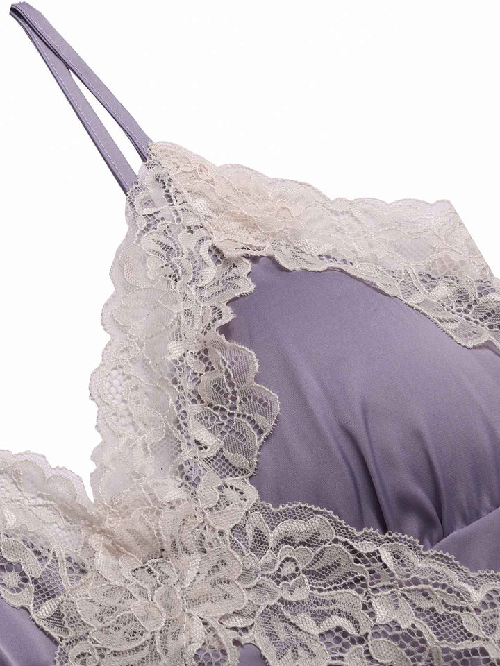 Lavender Lace Satin Patchwork Nightgown, vintage fashion, retro style - perfect for women who love vintage and retro fashion