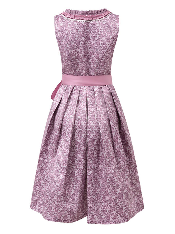 Lavender 1950s Floral Dress &amp; Lace Patchwork Apron - vintage dress, retro fashion, rockabilly