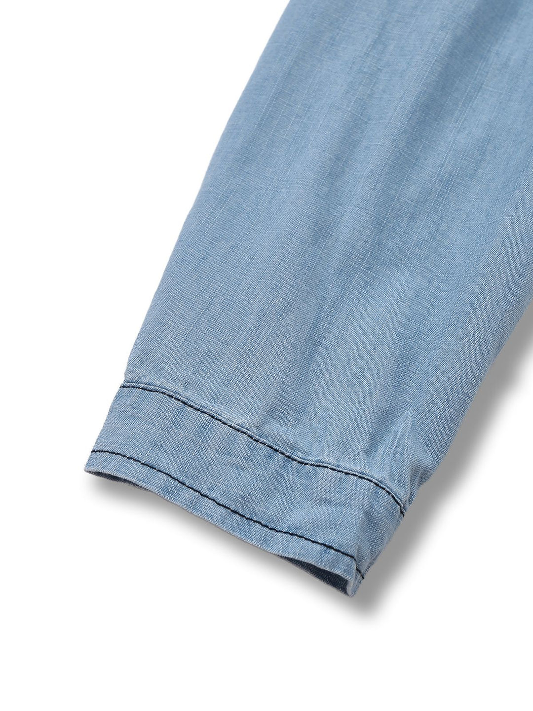 Light Blue 1950s Denim Button Lapel Romper - vintage jumpsuit, retro fashion