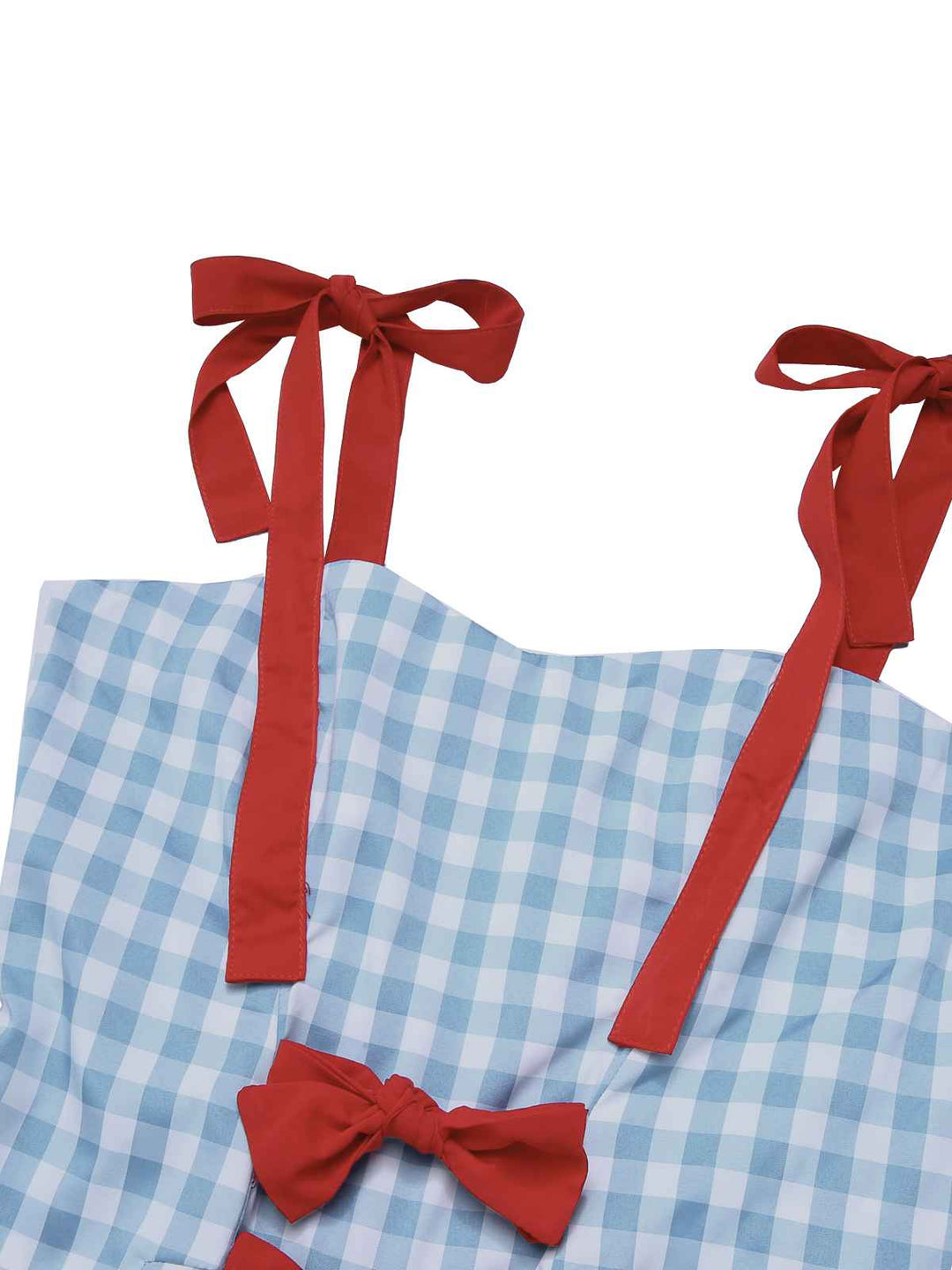Light Blue 1950s Plaid Camisole Romper — vintage elegance for the modern woman