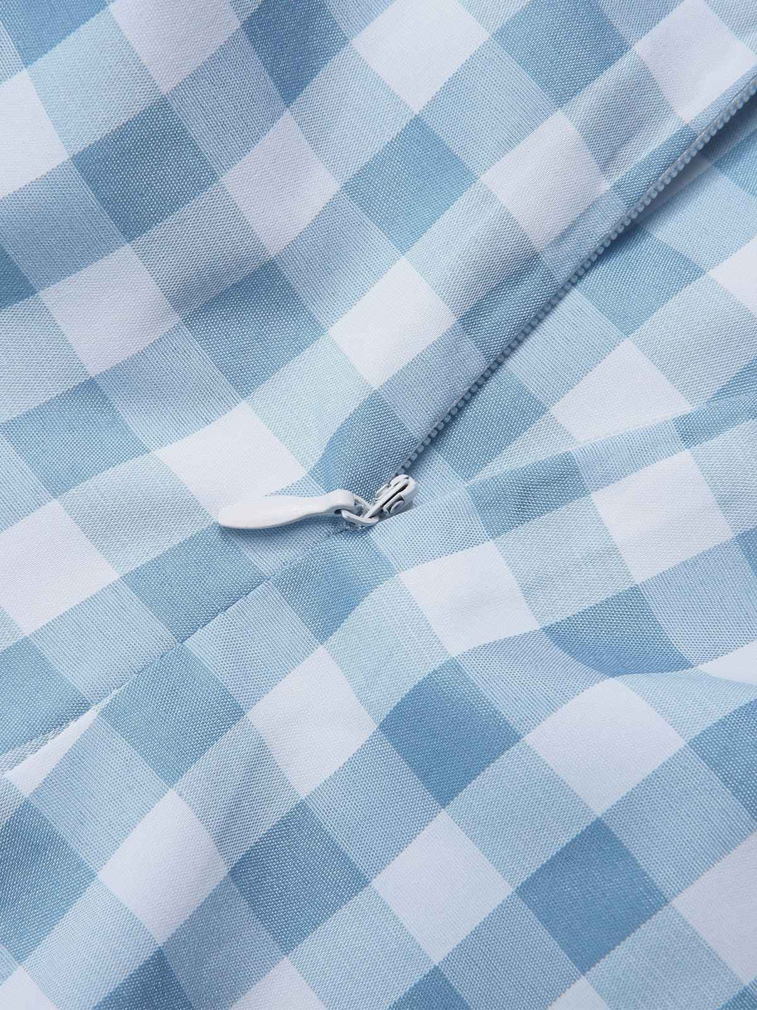 Light Blue 1950s Plaid Camisole Romper: timeless style reimagined