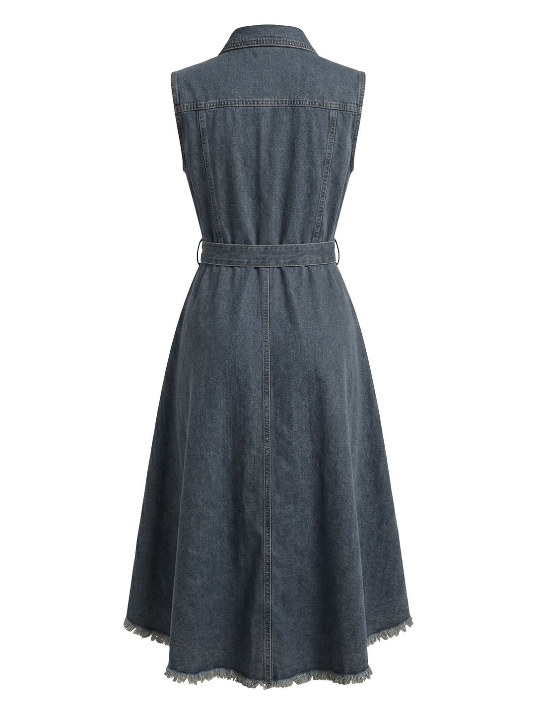 Light Blue 1950s Sleeveless High-Low Hem Denim Dress, vintage dress, retro fashion, rockabilly, pin-up fashion - perfect for women who love vintage and retro fashion