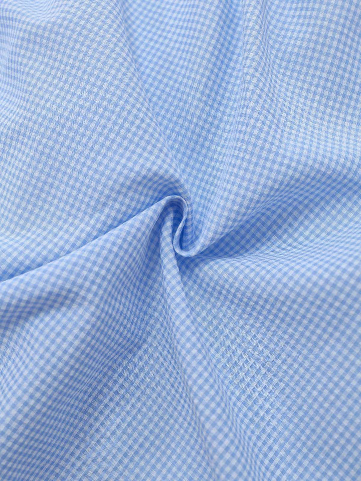 Light Blue 1950s Slip Gingham Lace Dress - vintage dress, retro fashion, rockabilly