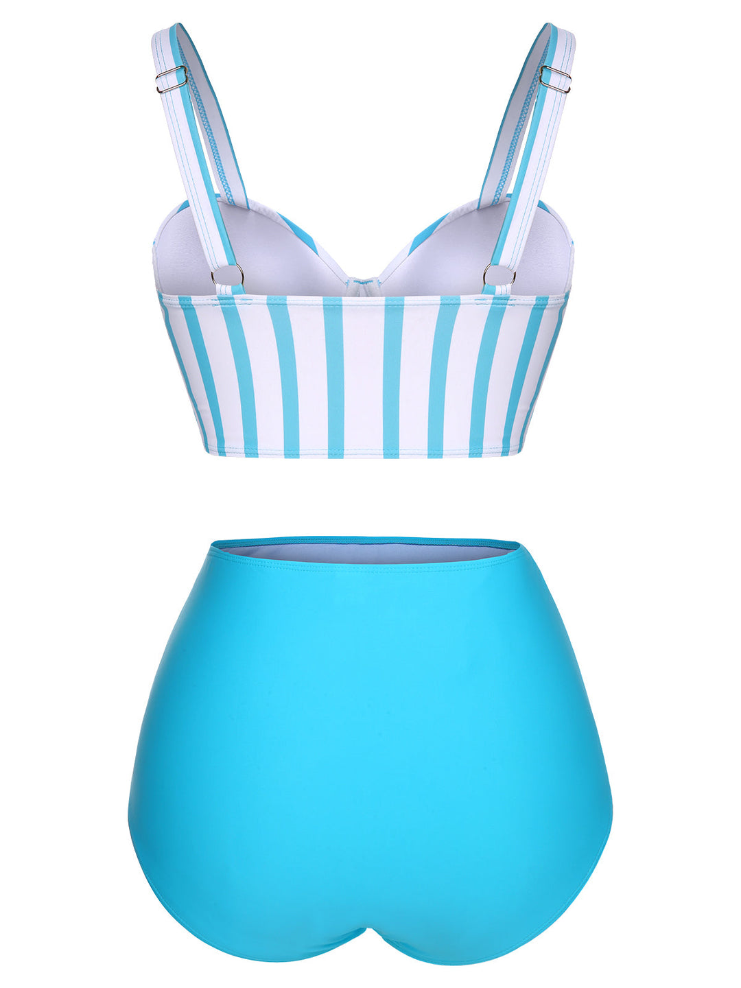 Light Blue Stripe Strap Swimsuit, vintage swimsuit, swimwear - perfect for women who love vintage and retro fashion