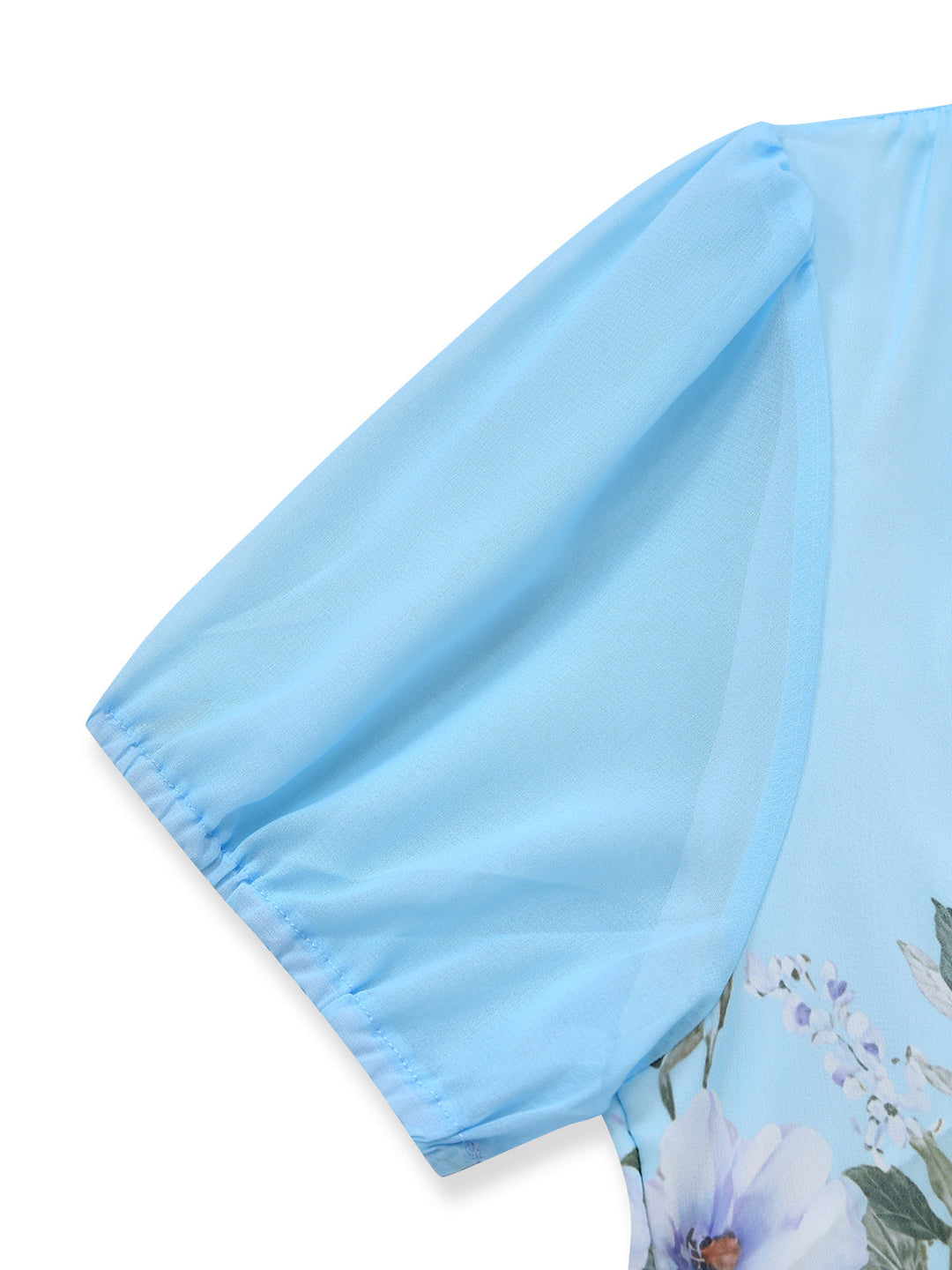 Baby Bule 1950s Floral V Neck Patchwork Dress 5