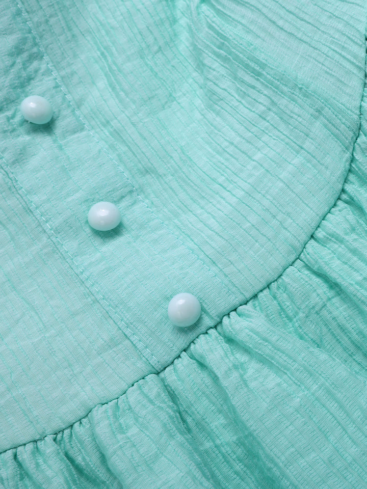 Light Blue 1960s Solid Layered Hem Chiffon Dress — the kind of 1960s dress that makes strangers smile