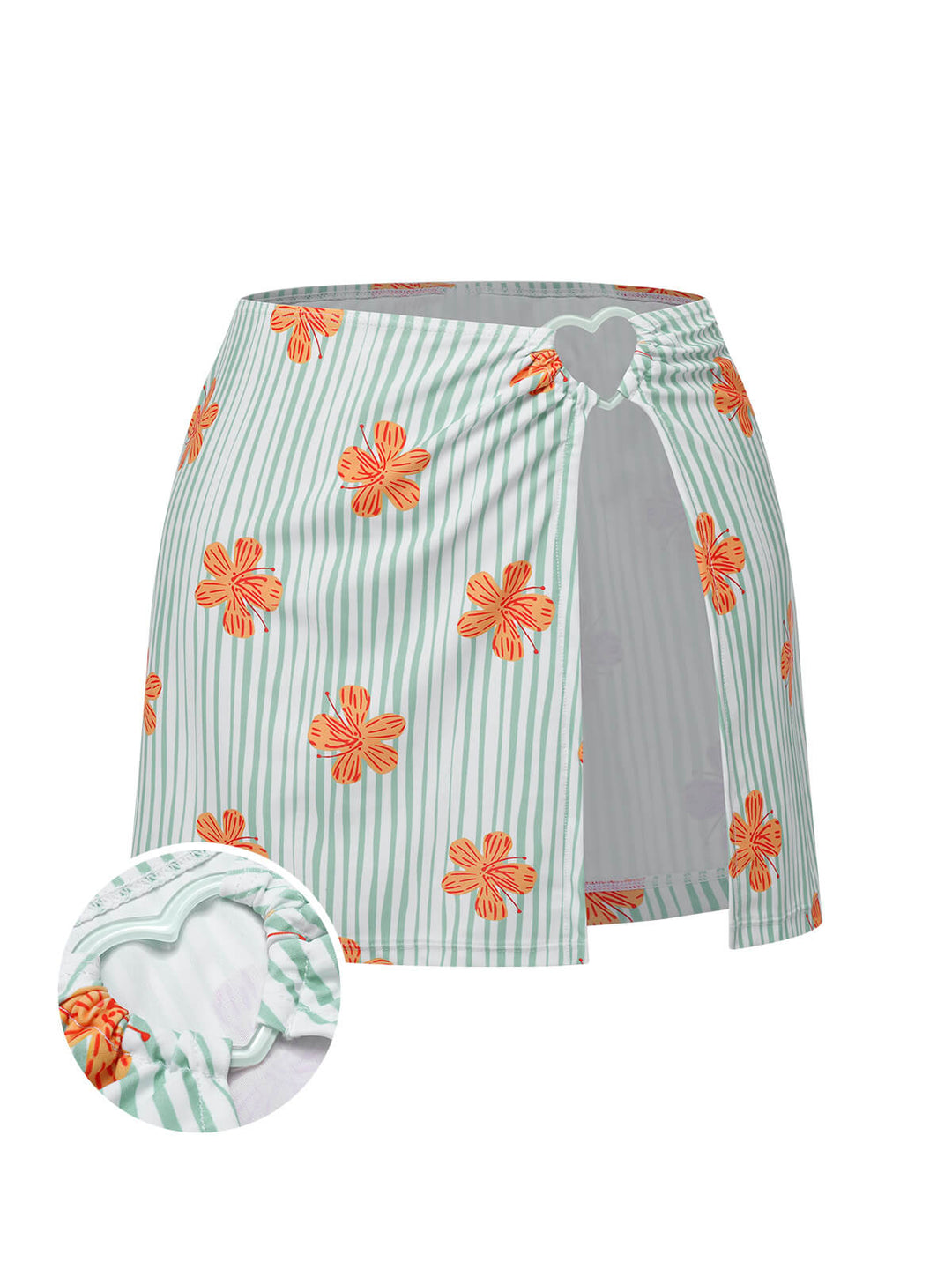 Light Green 1950s Floral Stripe Skirt Cover-Up, vintage skirt, retro style - perfect for women who love vintage and retro fashion