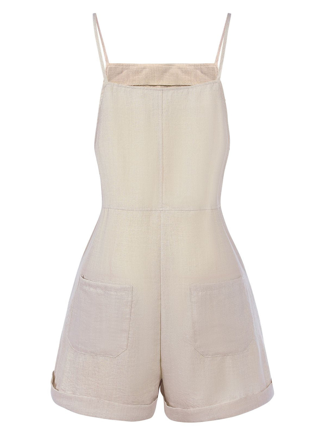 Light Grey 1950s Solid Spaghetti Strap Romper, vintage romper, retro jumpsuit - perfect for women who love vintage and retro fashion