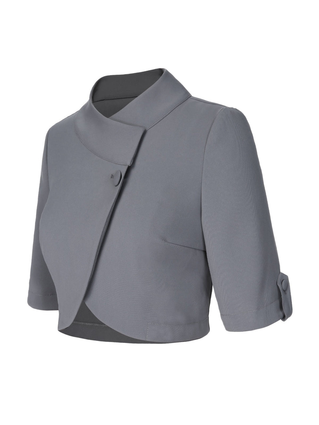 Light Grey 1950s Stand Collar Button Short Coat, vintage coat, outerwear - perfect for women who love vintage and fashion