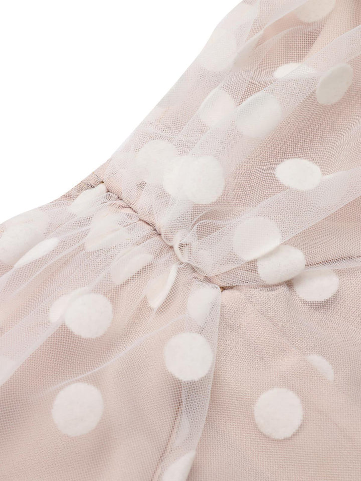Light Pink 1950s Halter Romper &amp; Polka Dots Skirt — vintage elegance for the modern woman