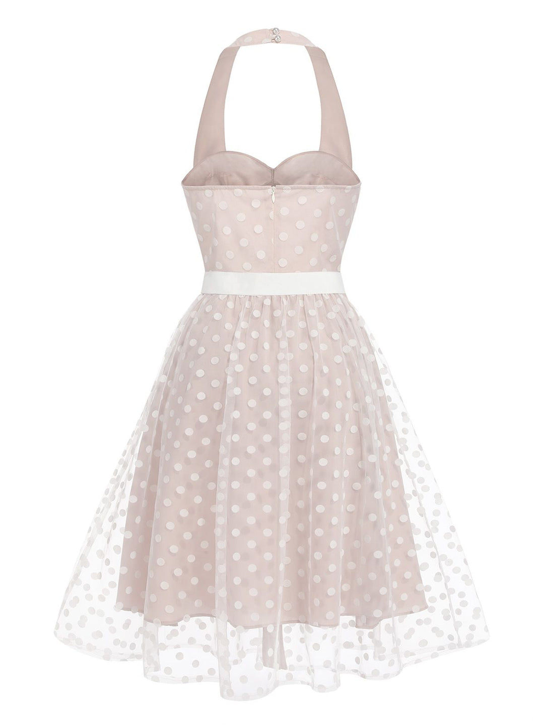 Light Pink 1950s Halter Romper &amp; Polka Dots Skirt: timeless style reimagined