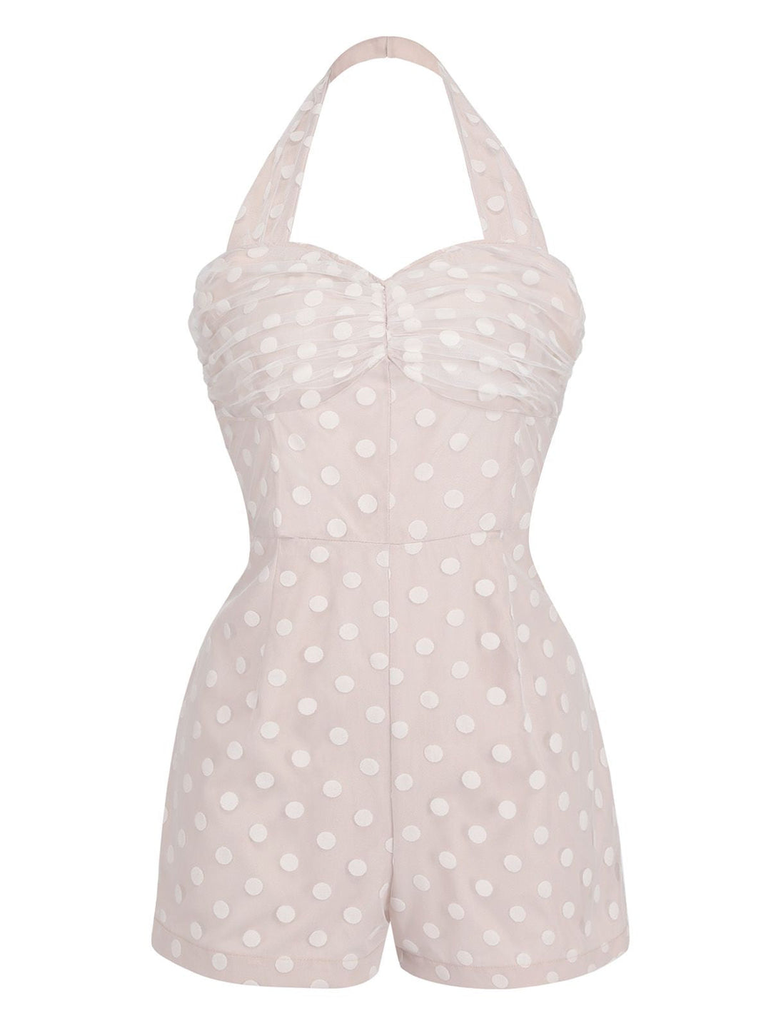 Light Pink 1950s Halter Romper &amp; Polka Dots Skirt: timeless style reimagined