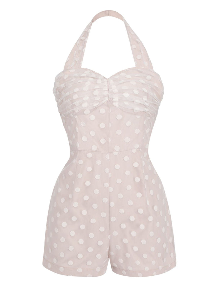 Light Pink 1950s Halter Romper &amp; Polka Dots Skirt: timeless style reimagined