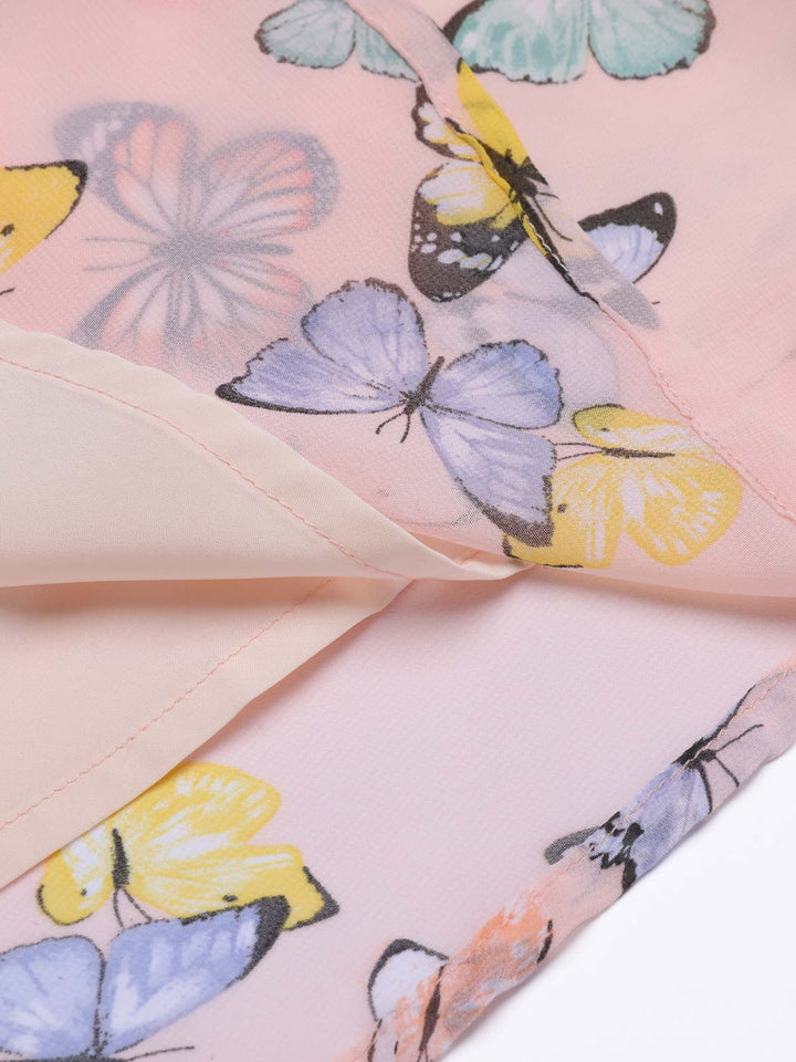 Light Pink Butterfly Strap Lace-up Vintage Dress — vintage elegance for the modern woman
