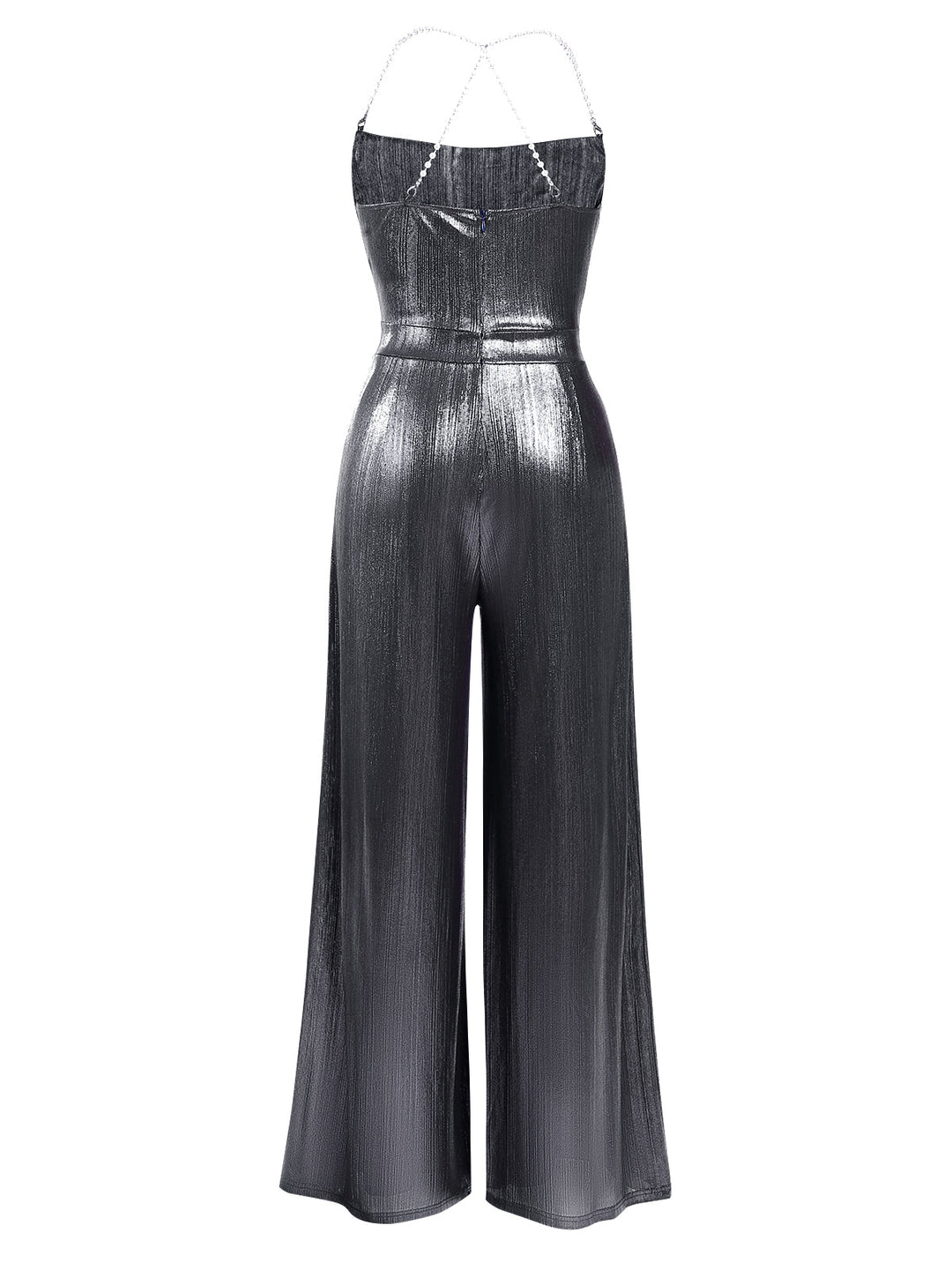 Metallic 1980s Cowl Neck Spaghetti | 1980s | vintage romper, retro jumpsuit