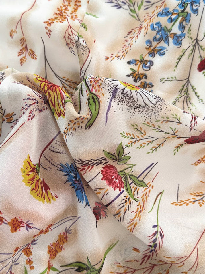 [Pre-Sale] [Plus Size] Multicolor 1930s Floral V-Neck Bohemian Slip Dress, vintage dress, retro fashion, floral print - perfect for women who love vintage and retro fashion