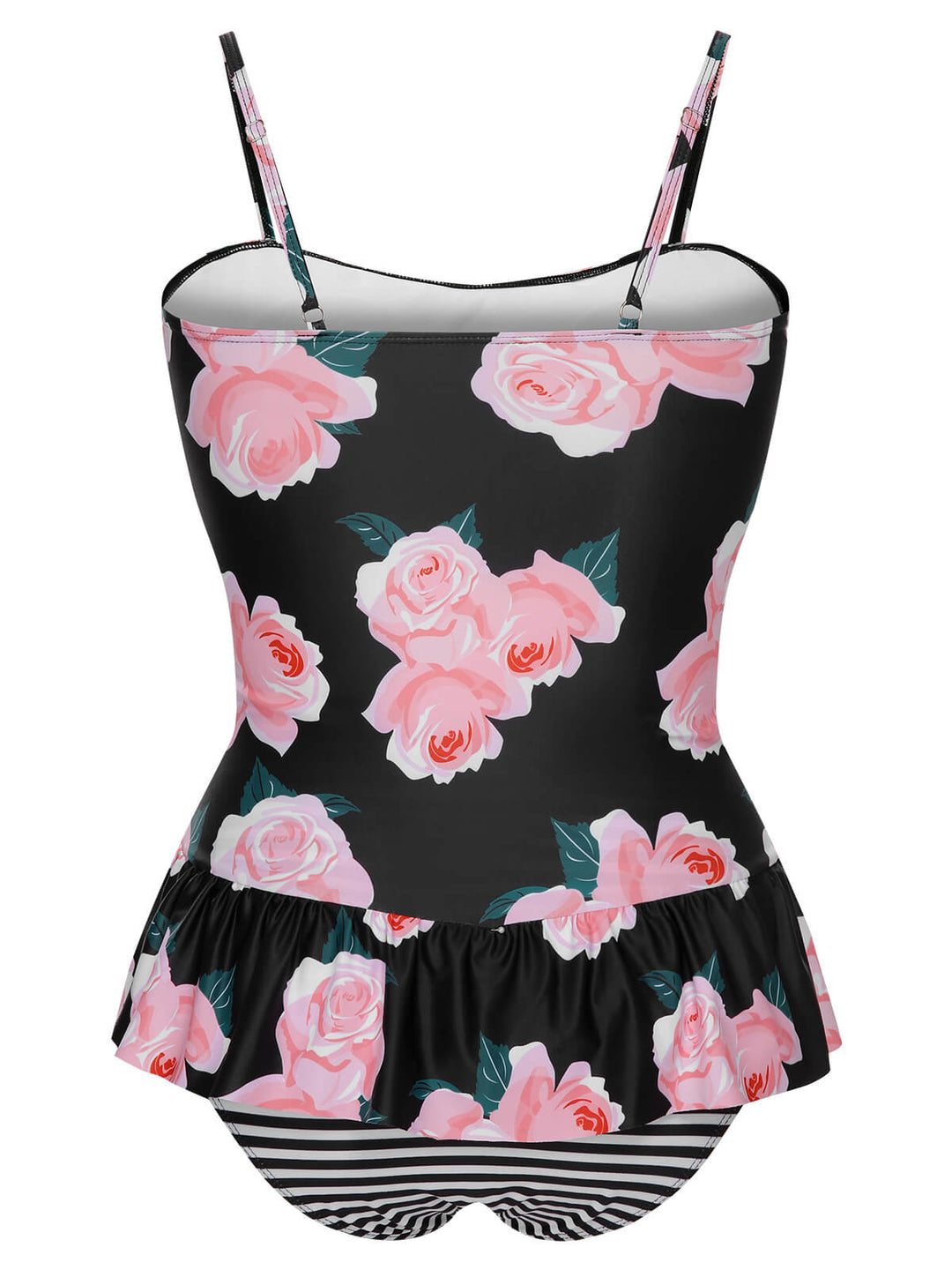 Multicolor 1930s Ruffled Hem Printed Swimsuit — because 1930s glamour never goes out of style
