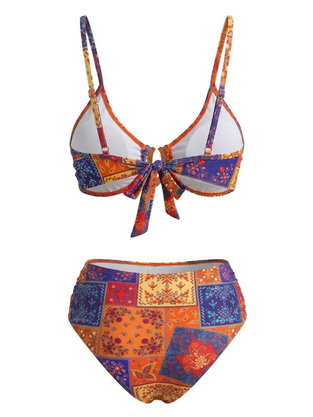 Multicolor 1940s Halter Bikini Tankini Set - vintage fashion, retro style