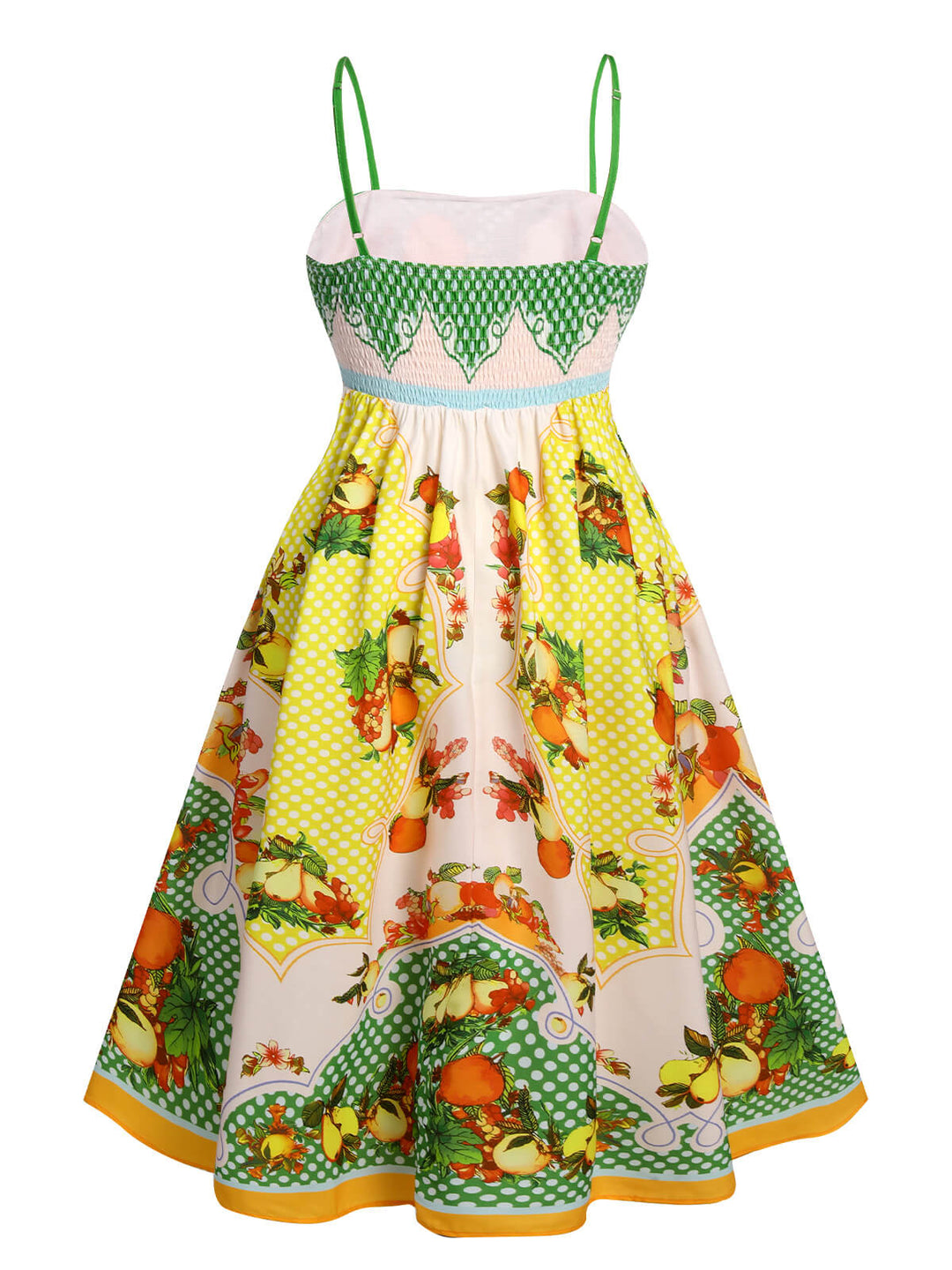 Multicolor 1940s Lemonis Print Midi Dress, vintage dress, retro fashion - perfect for women who love vintage and retro fashion