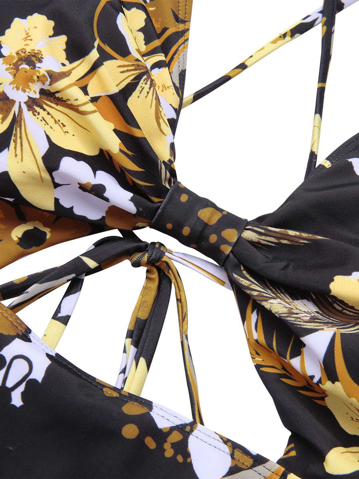 1940s Print One-Piece Swimsuit: 1940s Riviera elegance, reimagined for her