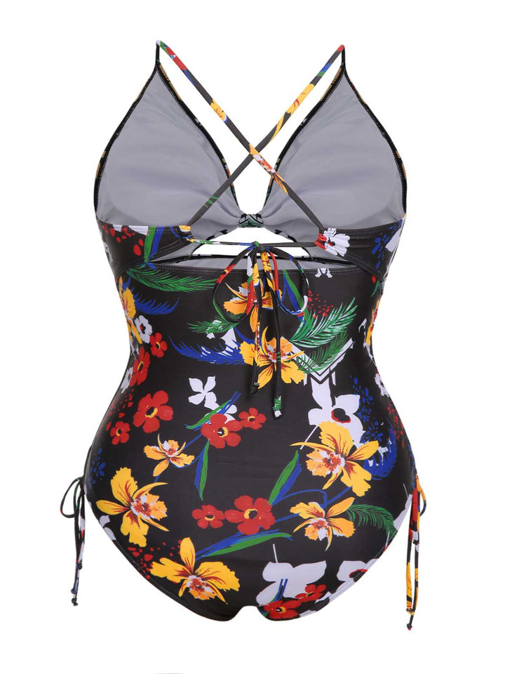 This 1940s Print One-Piece Swimsuit carries 1940s vacation dreams in every stitch