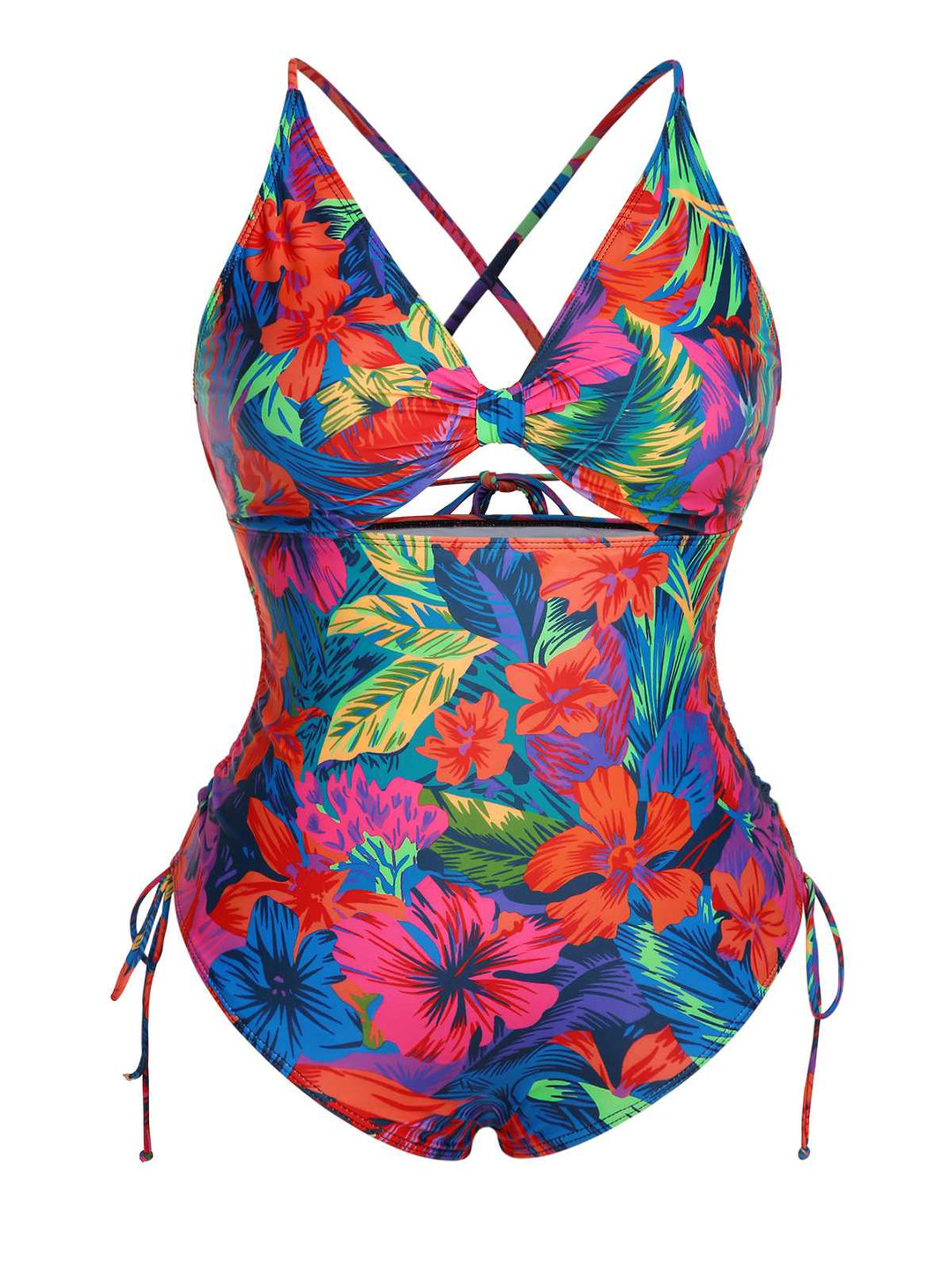 This 1940s Print One-Piece Swimsuit carries 1940s vacation dreams in every stitch