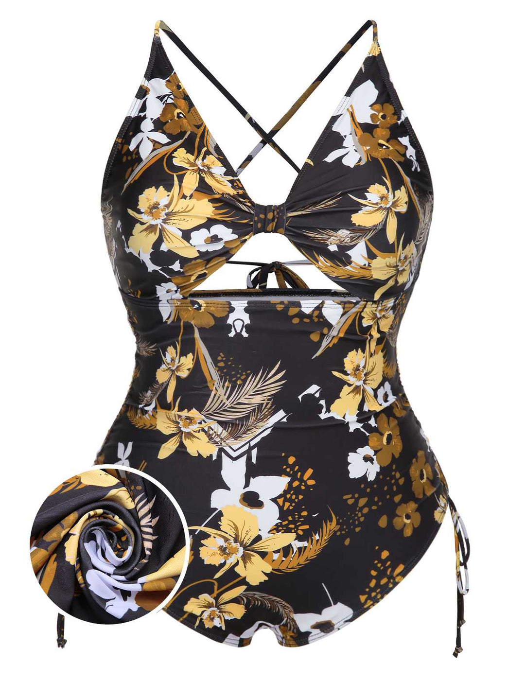 This 1940s Print One-Piece Swimsuit carries 1940s vacation dreams in every stitch