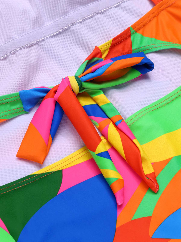 Multicolor 1960s Abstract Leaves One-Piece Swimsuit, vintage swimsuit, pin-up swimwear - perfect for women who love vintage and retro fashion