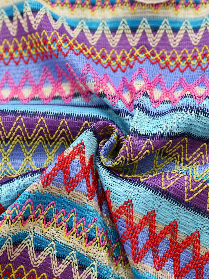 She slips into this 1960s Bohemian Drawstring Knit Straps Dress and suddenly it&